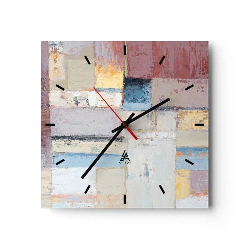 Wanduhr - Glasuhr - Ruhe der Geometrie - 40x40 cm