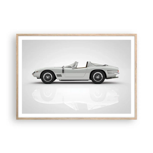 Poster in einem Rahmen aus heller Eiche - Spaß versprochen - 100x70 cm