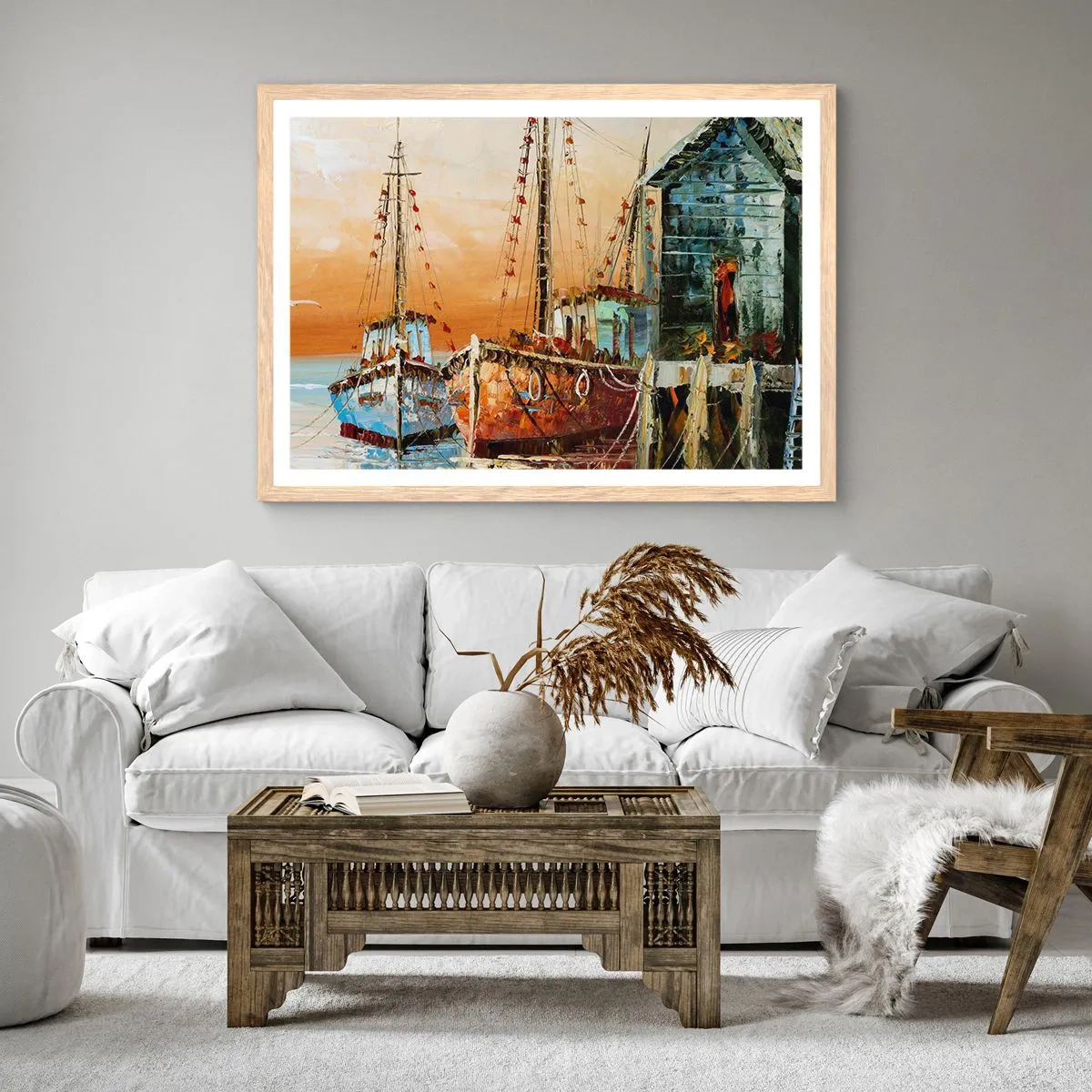 Poster in einem Rahmen aus heller Eiche - Friedliche Rückkehr - 100x70 cm