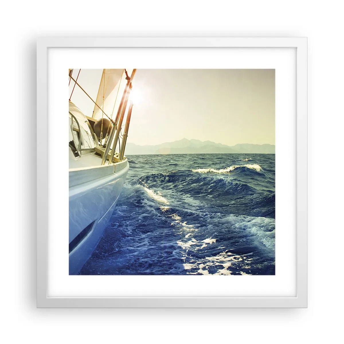 Poster in einem weißen Rahmen - Auf ins Abenteuer - 40x40 cm