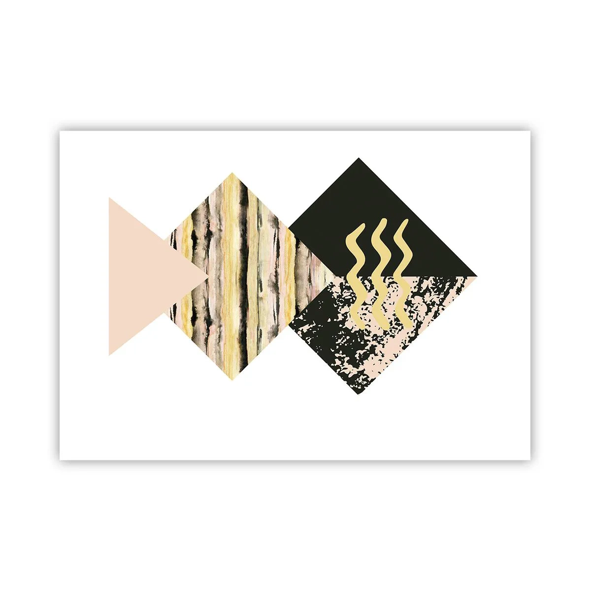 Poster - Geometrische Formen mit abstrakten Mustern - 100x70cm - Es ist nicht so einfach - Moderne Wanddekoration für Wohnzimmer und Schlafzimmer ARTTOR