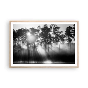 Poster in einem Rahmen aus heller Eiche - Unaufhaltsame Sonne - 91x61 cm