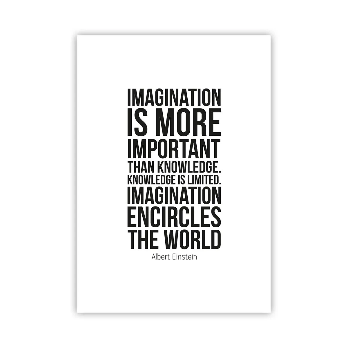 Poster - Einstein über die Kraft der Vorstellungskraft - 70x100 cm