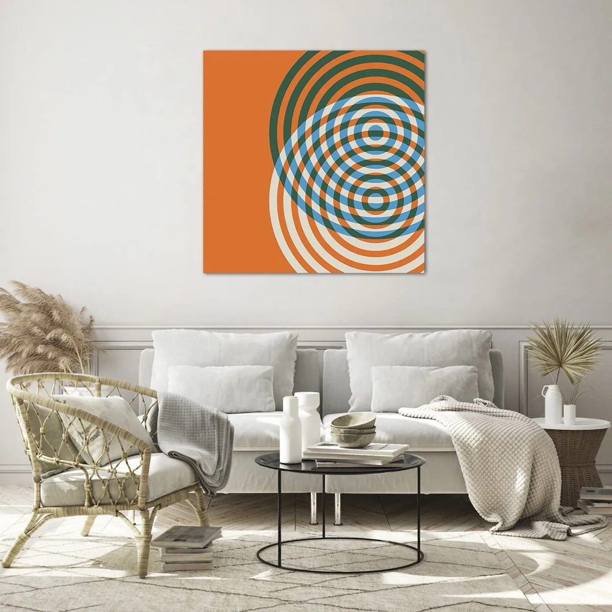 Glasbild - Bild auf glas - Abstrakte kreisförmige Variation - 40x40 cm