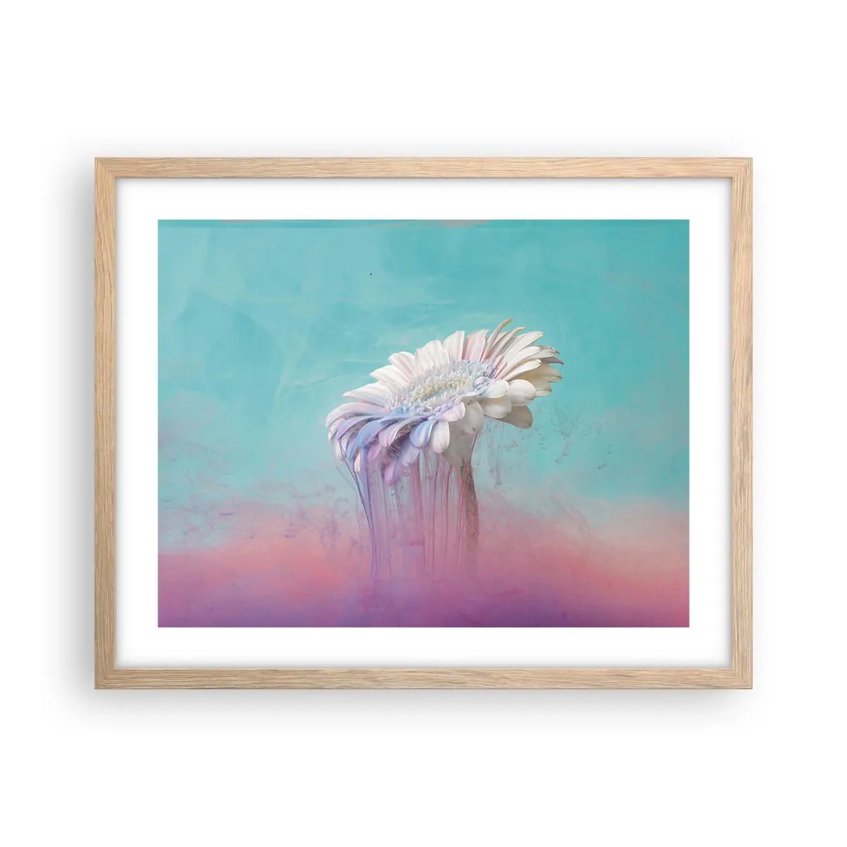 Poster in einem Rahmen aus heller Eiche - Blumenunterwelt - 50x40 cm