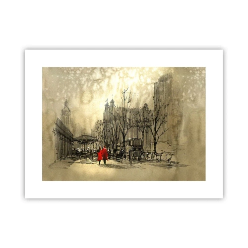 Poster - Ein Date im Londoner Nebel - 40x30 cm