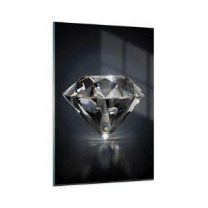 Glasbild - Bild auf glas - Eine künstlerische Interpretation eines Diamanten auf dunklem Hintergrund - 80x120cm - Beste Freundin - Moderne Wanddekoration für Wohnzimmer und Schlafzimmer ARTTOR