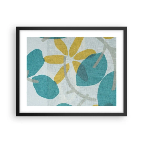 Poster in einem schwarzem Rahmen - Unter den azurblauen Blättern - 50x40 cm