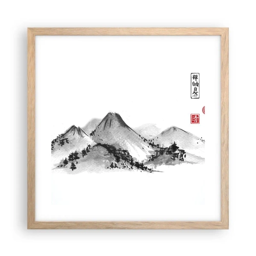 Poster in einem Rahmen aus heller Eiche - Unendliche Fernen - 40x40 cm