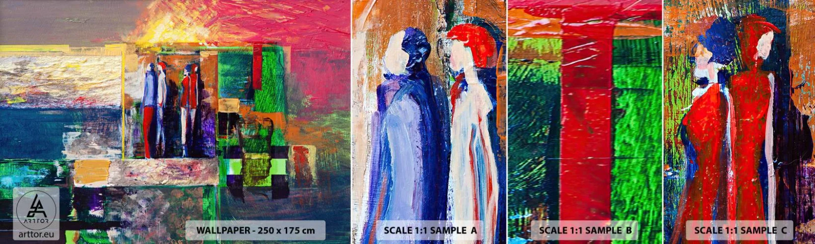 Fototapeten Muster Selbstklebend Deluxe Sticker - Beziehungen und Emotionen - Abstraktion, Menschen, Stück - 100x30 cm