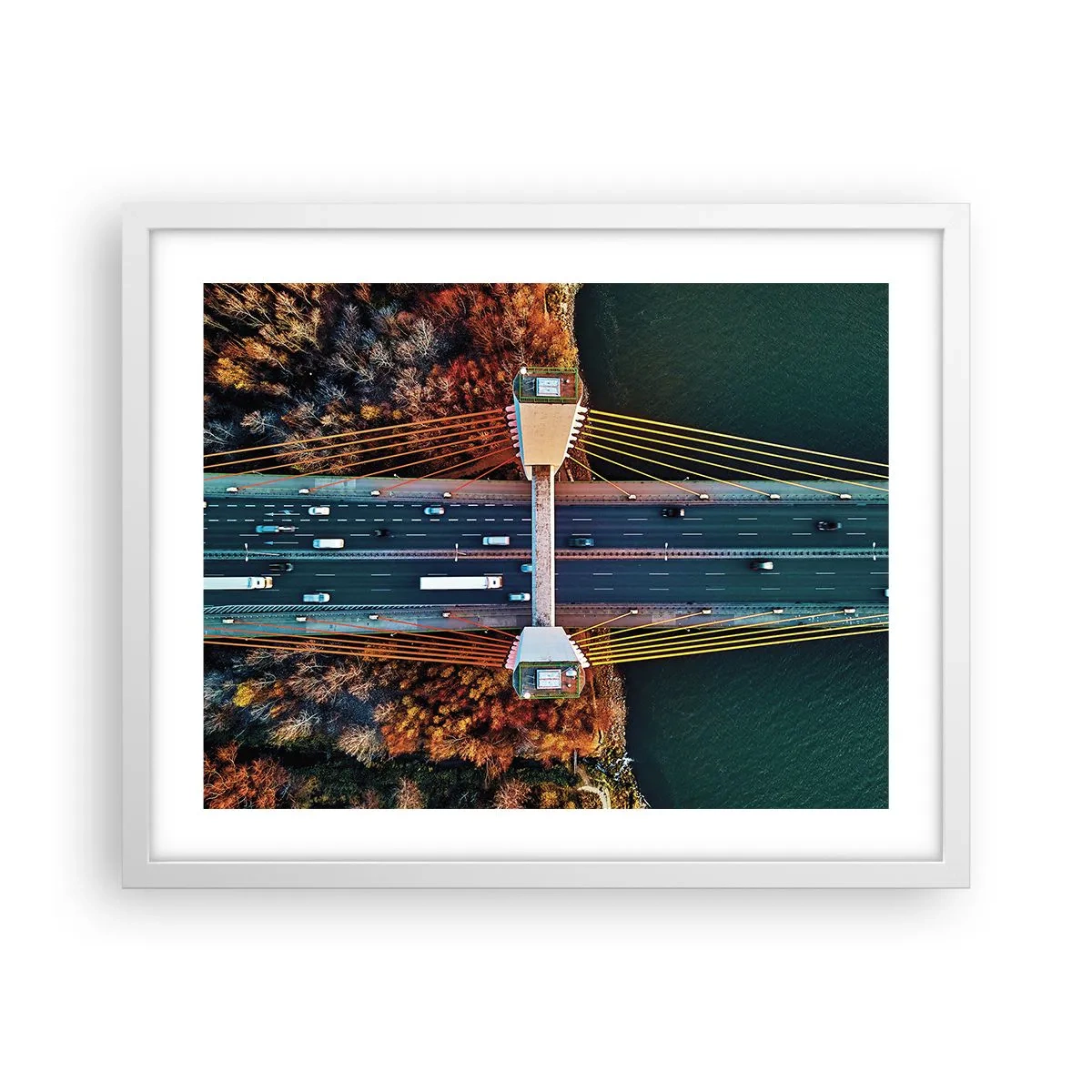 Poster in einem weißen Rahmen - Jenseits der Gewässer, jenseits der Wälder - 50x40 cm