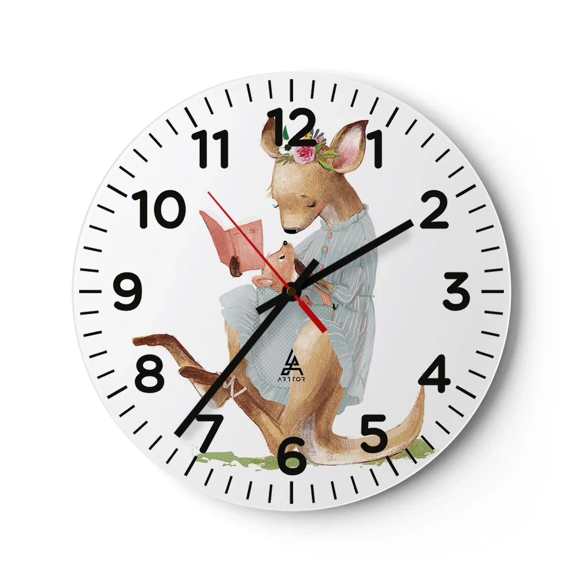 Wanduhr - Glasuhr - Lies mir vor Mama - 40x40 cm