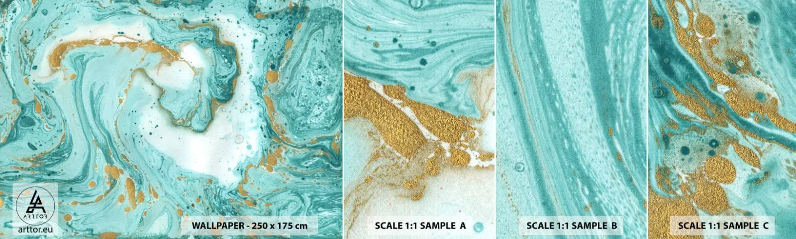 Fototapeten Muster Selbstklebend Deluxe Sticker - Unter der großen Welle der Edo-Ära - Abstraktion, Stück, Grafik - 100x30 cm