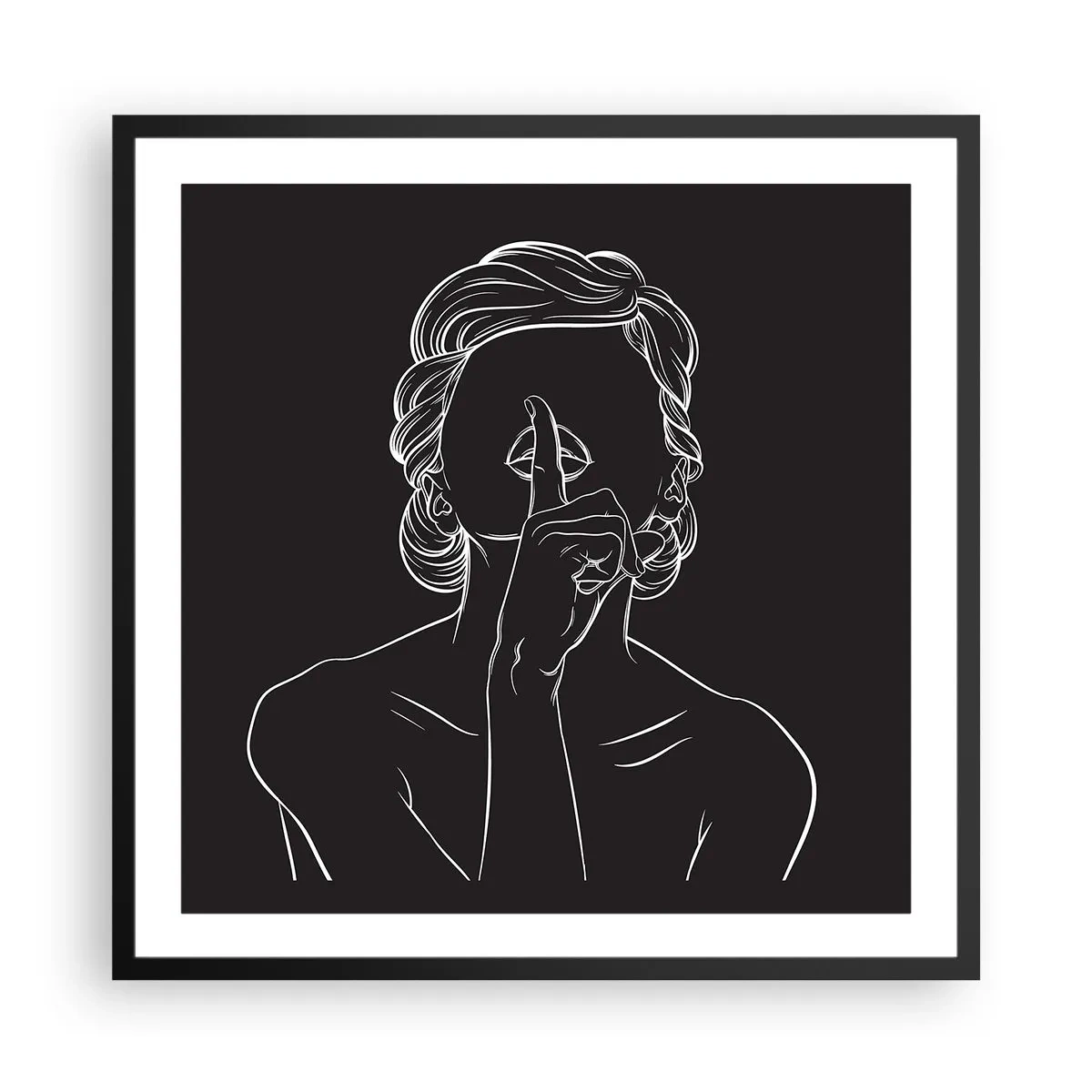 Poster in einem schwarzem Rahmen - Schönheit erblüht in der Stille - 60x60 cm