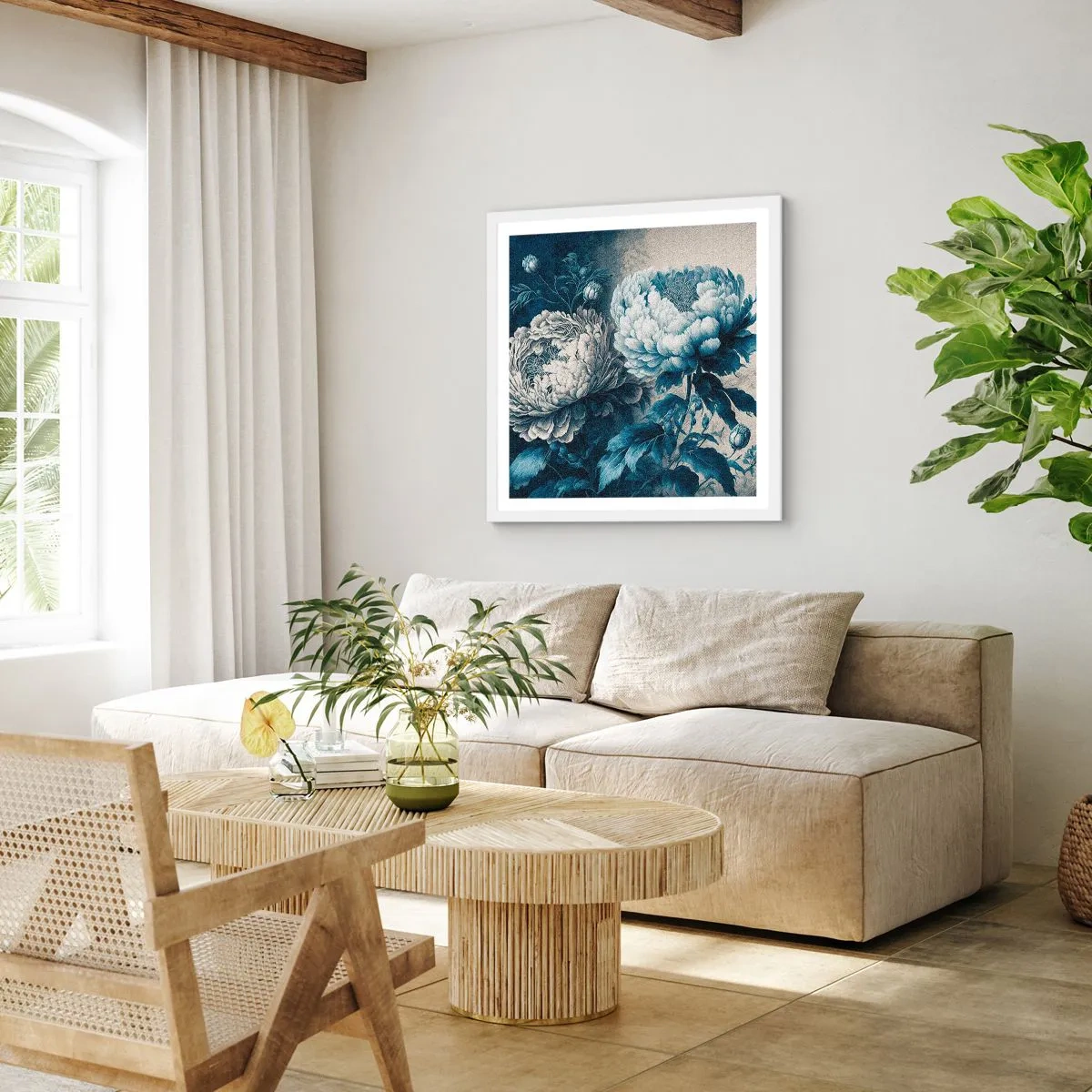 Poster in einem weißen Rahmen - Passendes Paar - 40x40 cm