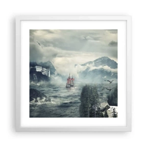 Poster in einem weißen Rahmen - In magischen Gewässern - 40x40 cm