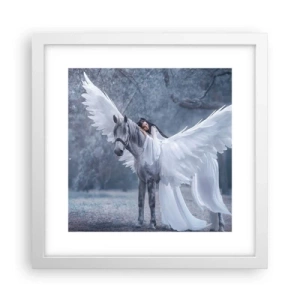 Poster in einem weißen Rahmen - Ein inspirierter Moment - 30x30 cm