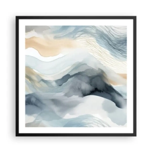 Poster in einem schwarzem Rahmen - Verschneite und neblige Abstraktion - 60x60 cm