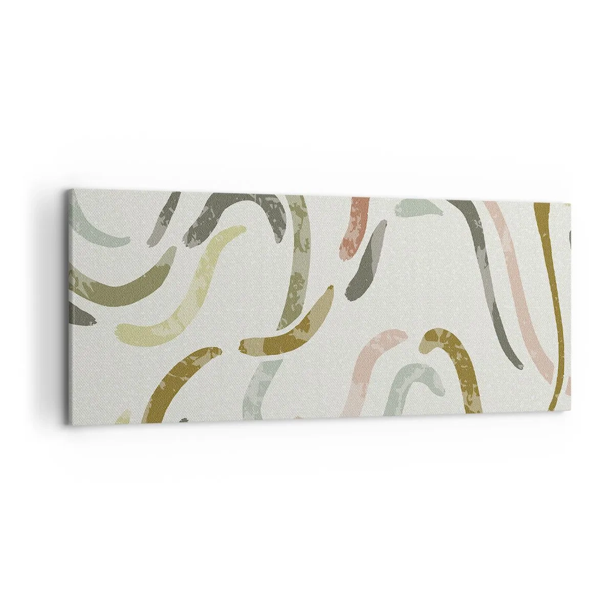 Bild auf Leinwand - Leinwandbild - Abstrakte Bögen in Pastellfarben - 120x50cm - Fröhlicher Tanz der Abstraktion - Moderne Wanddekoration für Wohnzimmer und Schlafzimmer ARTTOR