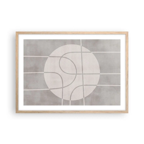 Poster in einem Rahmen aus heller Eiche - Kreisförmig und geradeaus - 70x50 cm