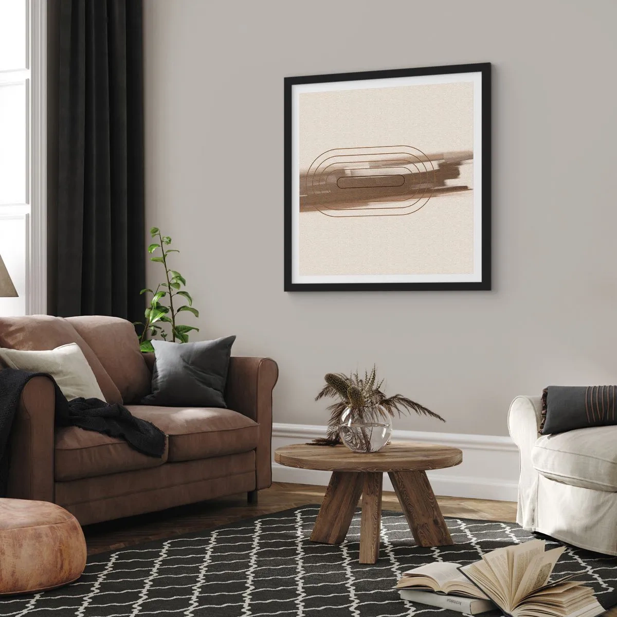 Poster in einem schwarzem Rahmen - Ein Hauch von Grau - 50x50 cm