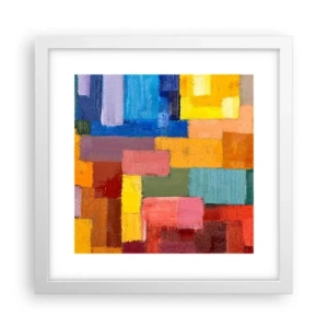 Poster in einem weißen Rahmen - Jeder ist anders, alle bunt - 30x30 cm