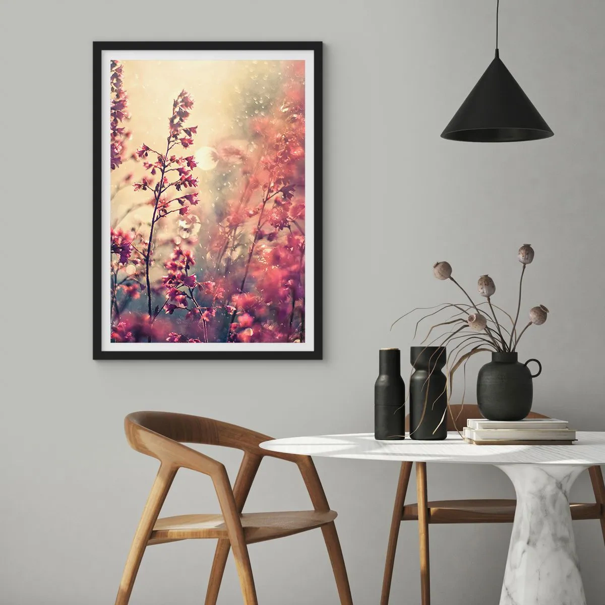 Poster in einem schwarzem Rahmen - Geheimnisvoller Garten - 70x100 cm