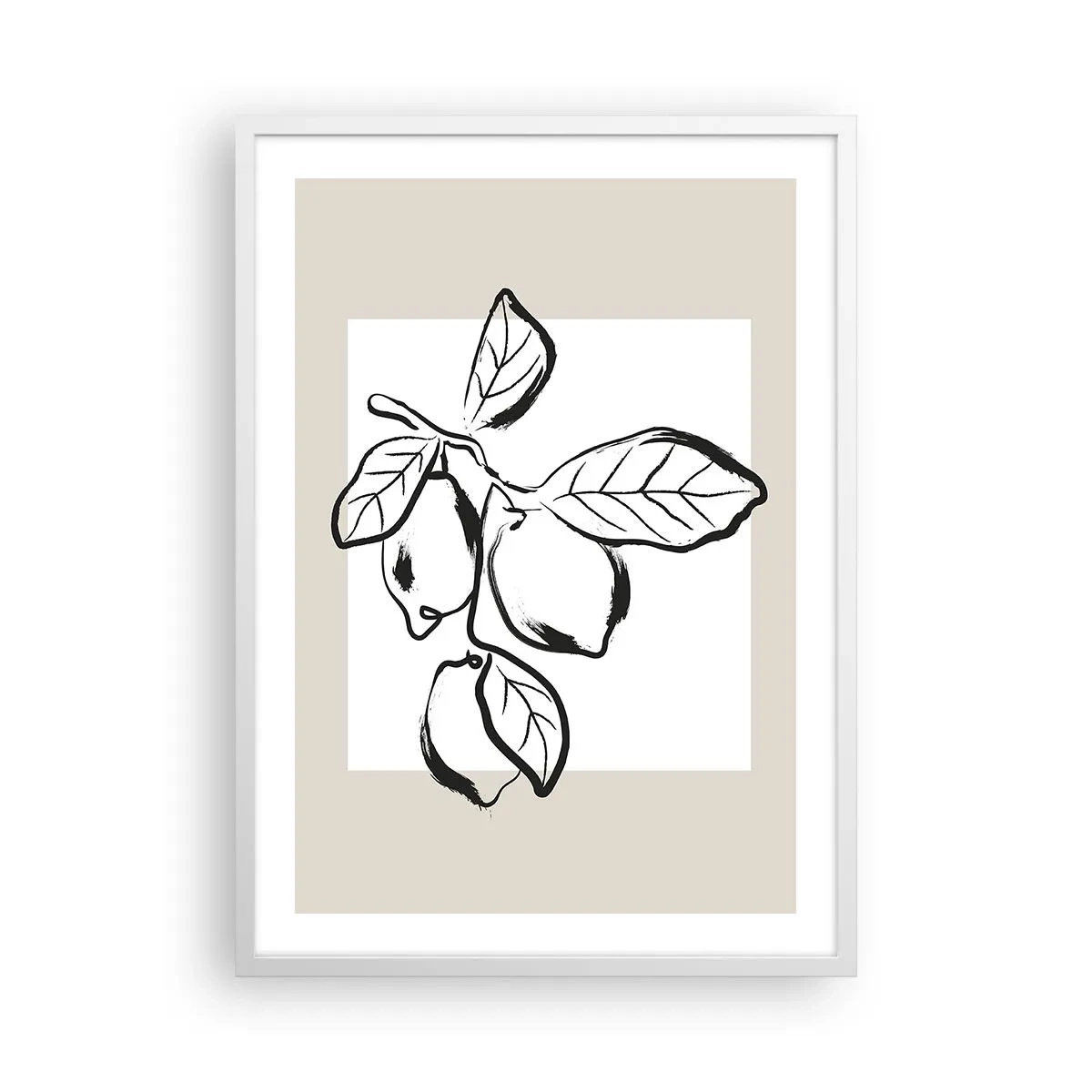 Poster in einem weißen Rahmen - Dort, wo Zitronen reifen… - 50x70 cm