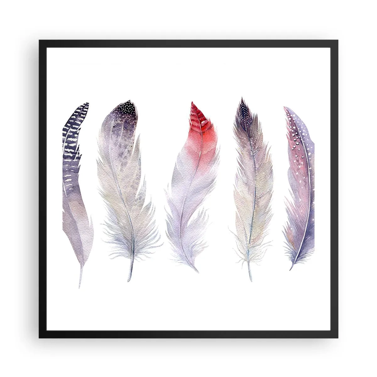 Poster in einem schwarzem Rahmen - Zart wie mehrfarbiger Nebel - 60x60 cm