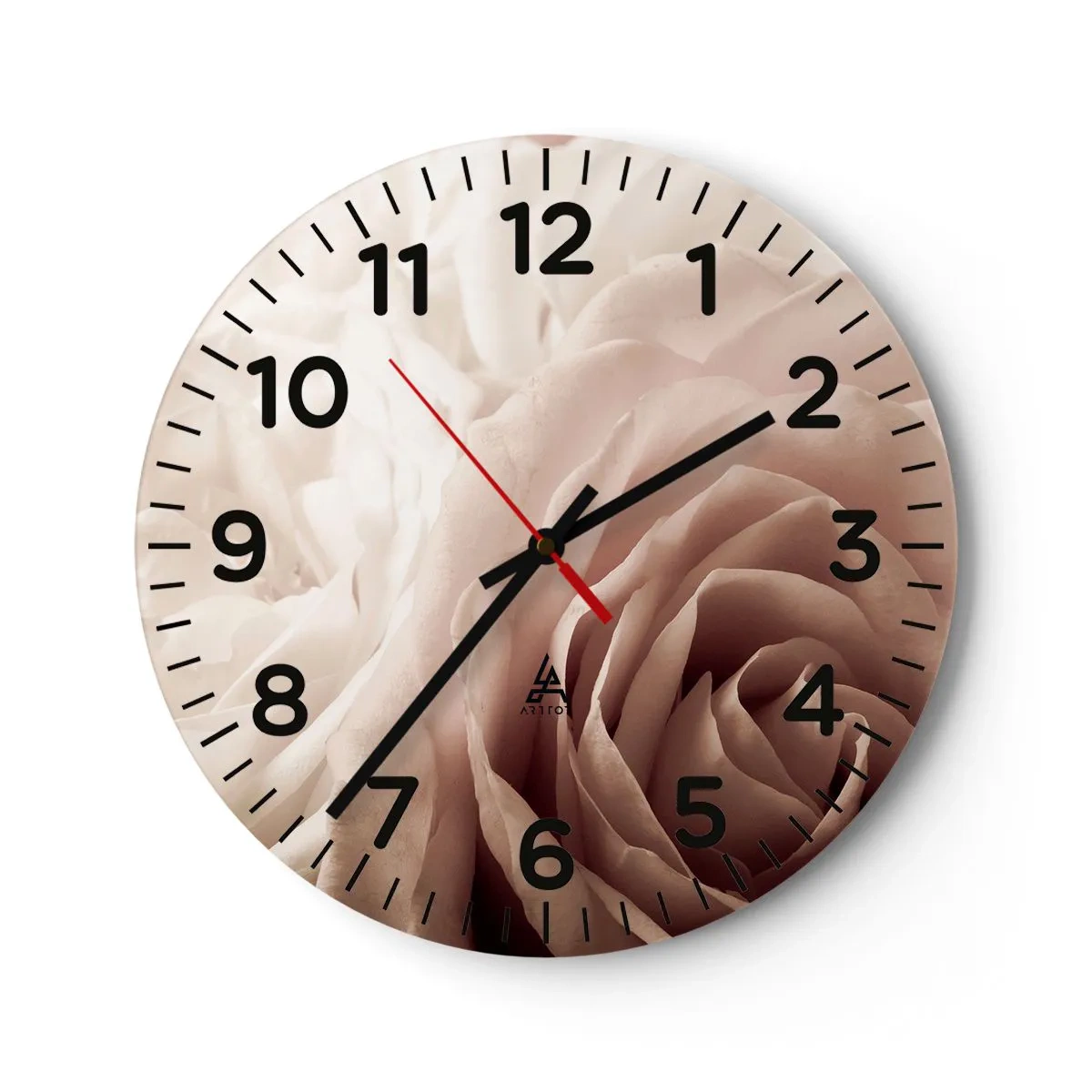 Wanduhr - Glasuhr - Im Herzen der Rose - 30x30 cm