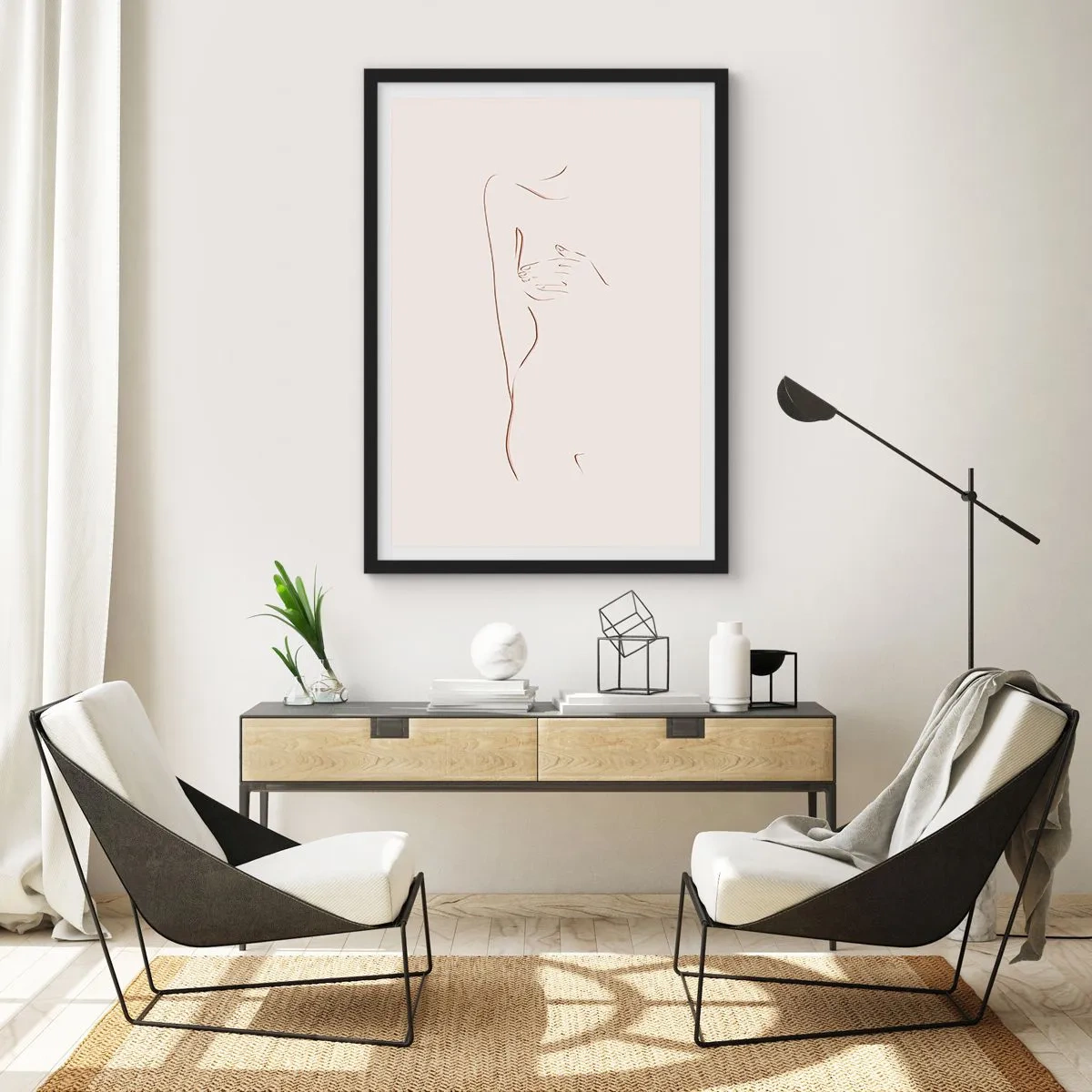 Poster in einem schwarzem Rahmen - Die Form des Verlangens - 40x50 cm