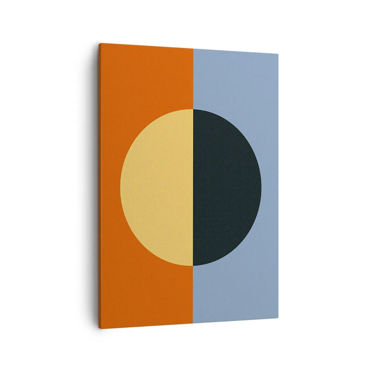 Bild auf Leinwand - Leinwandbild - Geometrische Abstraktion mit kontrastierenden Farben - 50x70cm - Eine Komposition aus Wärme und Kühle - Moderne Wanddekoration für Wohnzimmer und Schlafzimmer ARTTOR