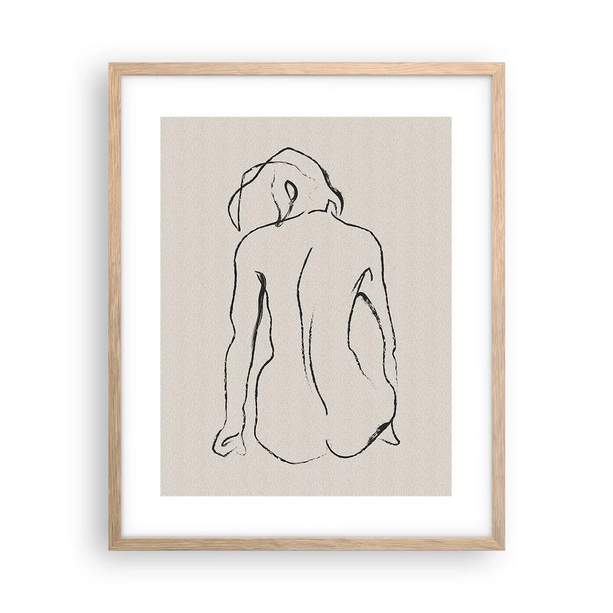 Poster in einem Rahmen aus heller Eiche - Mädchenakt - 40x50 cm