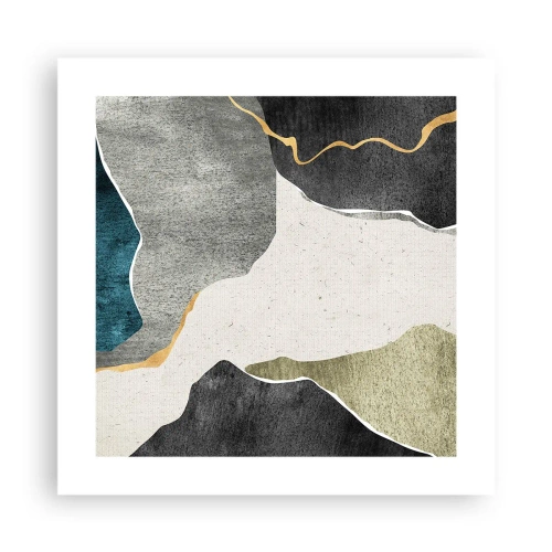 Poster - Mosaikkomposition mit Goldfaden - 40x40 cm