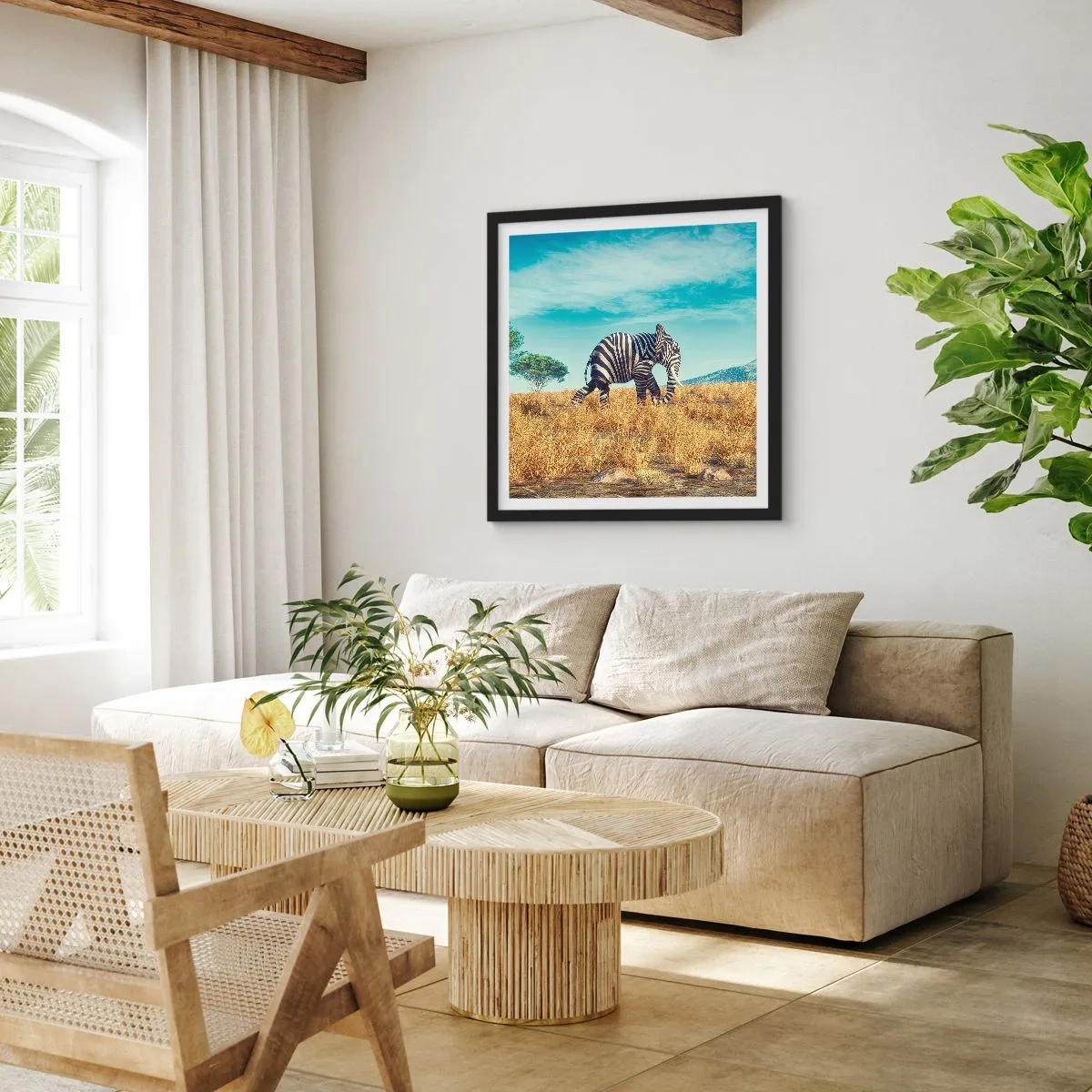 Poster in einem schwarzem Rahmen - Grau ist nicht mehr in Mode - 40x40 cm