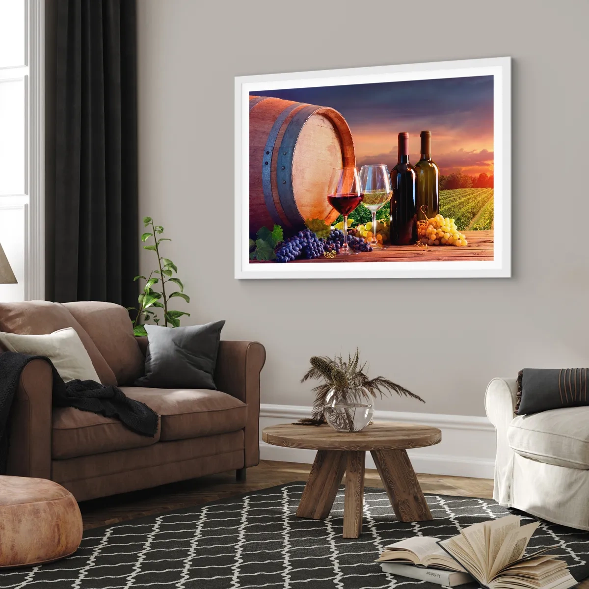 Poster in einem weißen Rahmen - Hier schmeckt das Leben - 100x70 cm