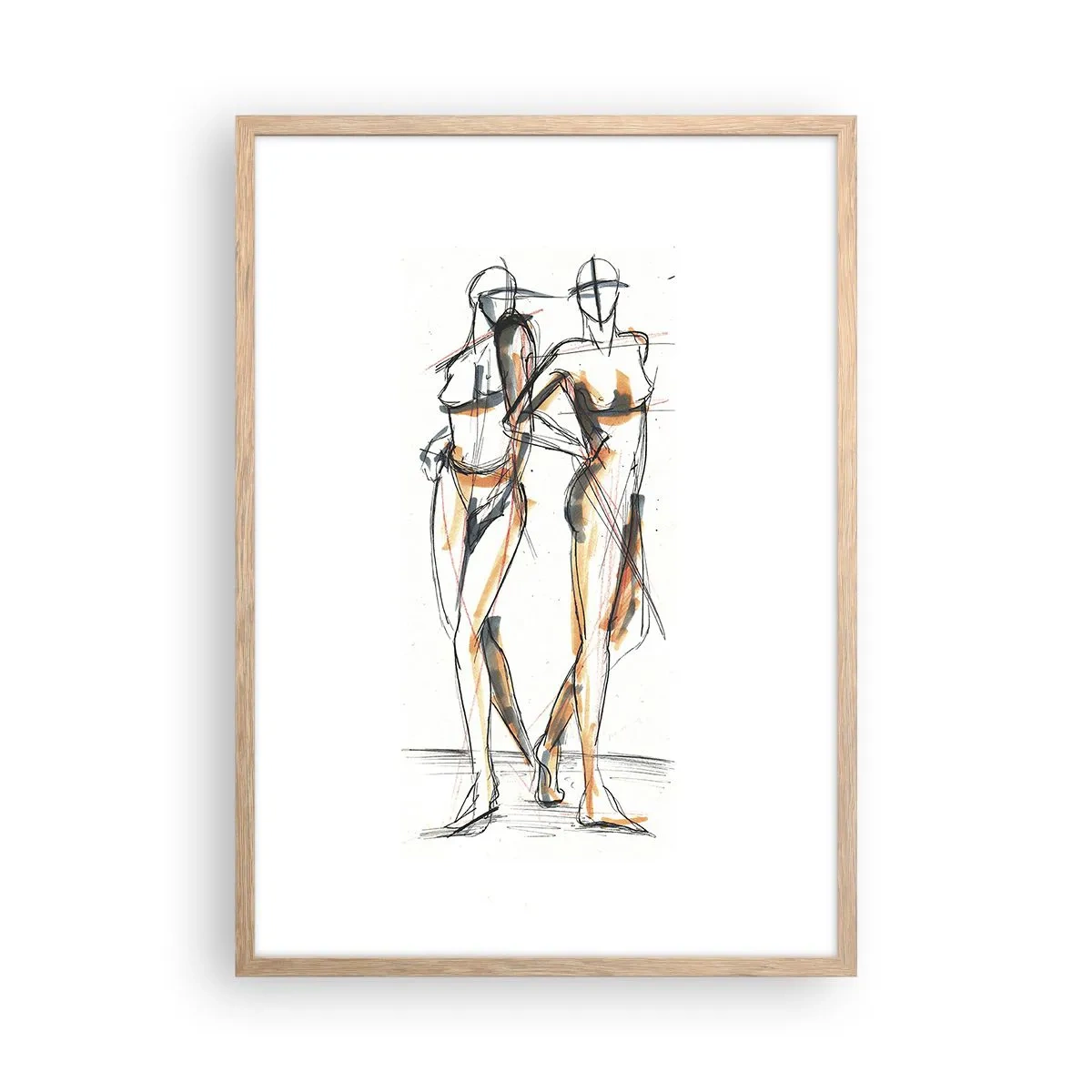 Poster in einem Rahmen aus heller Eiche - Studie der Gnade - 50x70 cm