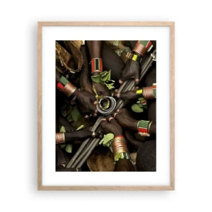 Poster in einem Rahmen aus heller Eiche - Wir sind zusammen - 40x50 cm