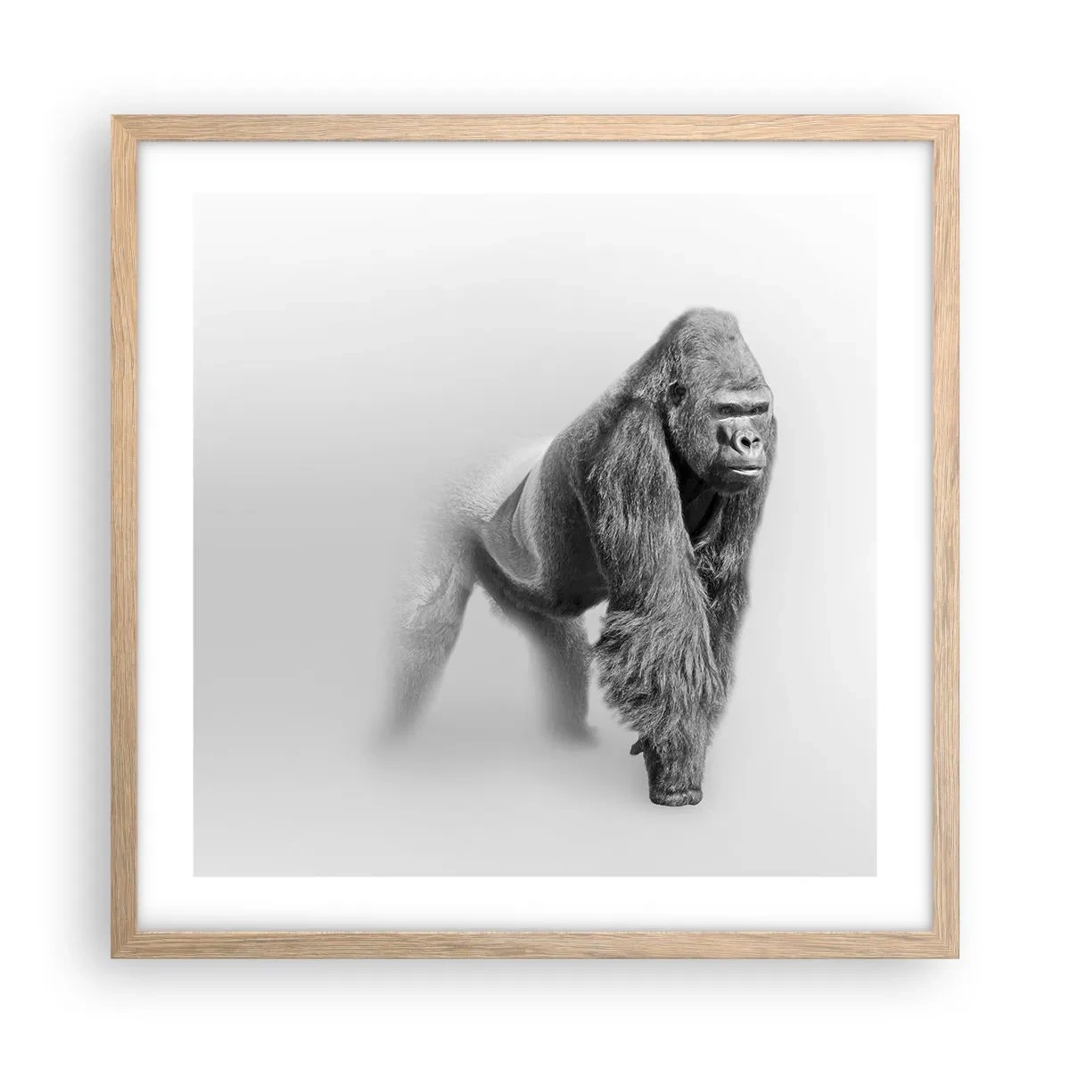 Poster in einem Rahmen aus heller Eiche - Zuversichtlich in seiner Stärke - 50x50 cm