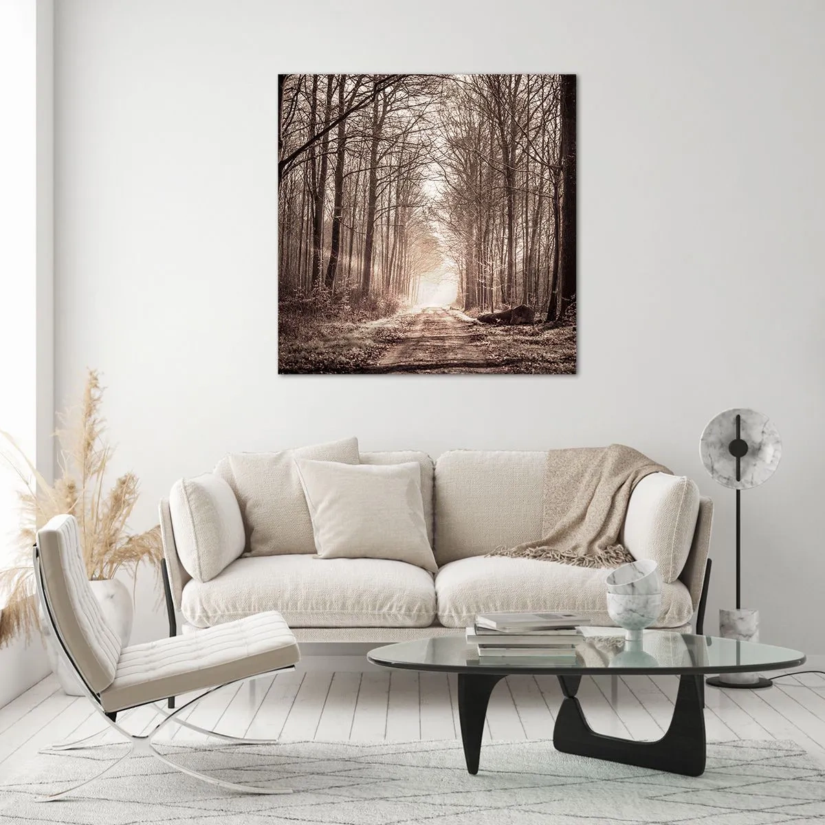 Glasbild - Bild auf glas - Waldkathedrale - 70x70 cm