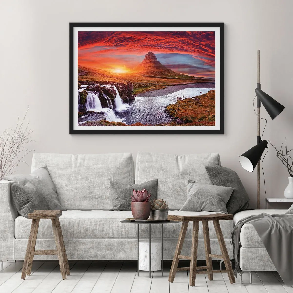 Poster in einem schwarzem Rahmen - Ein Blick auf Mittelerde - 50x40 cm