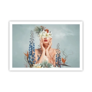 Poster - Frau - Blume - 91x61 cm