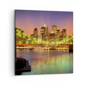 Bild auf Leinwand - Leinwandbild - Hier geht das Licht nie aus - 50x50 cm