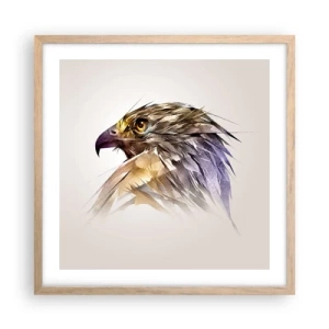 Poster in einem Rahmen aus heller Eiche - Porträt eines Kriegers - 50x50 cm