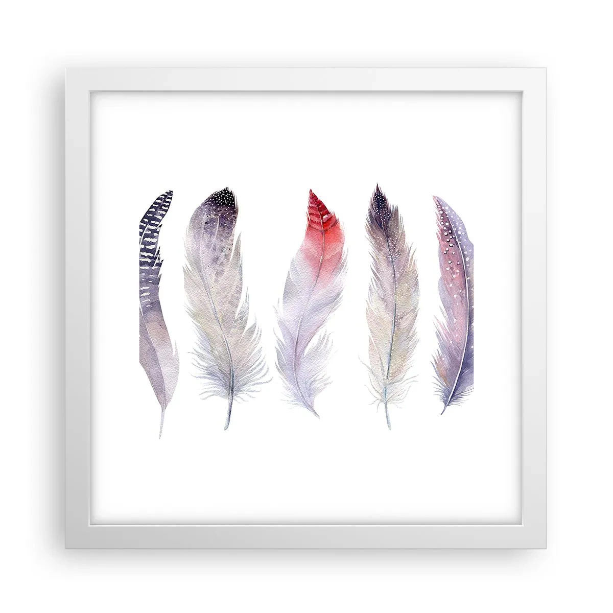 Poster in einem weißen Rahmen - Zart wie mehrfarbiger Nebel - 30x30 cm
