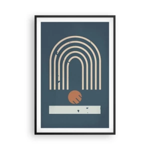 Poster in einem schwarzem Rahmen - Geometrie auf dem Granatapfel - 61x91 cm