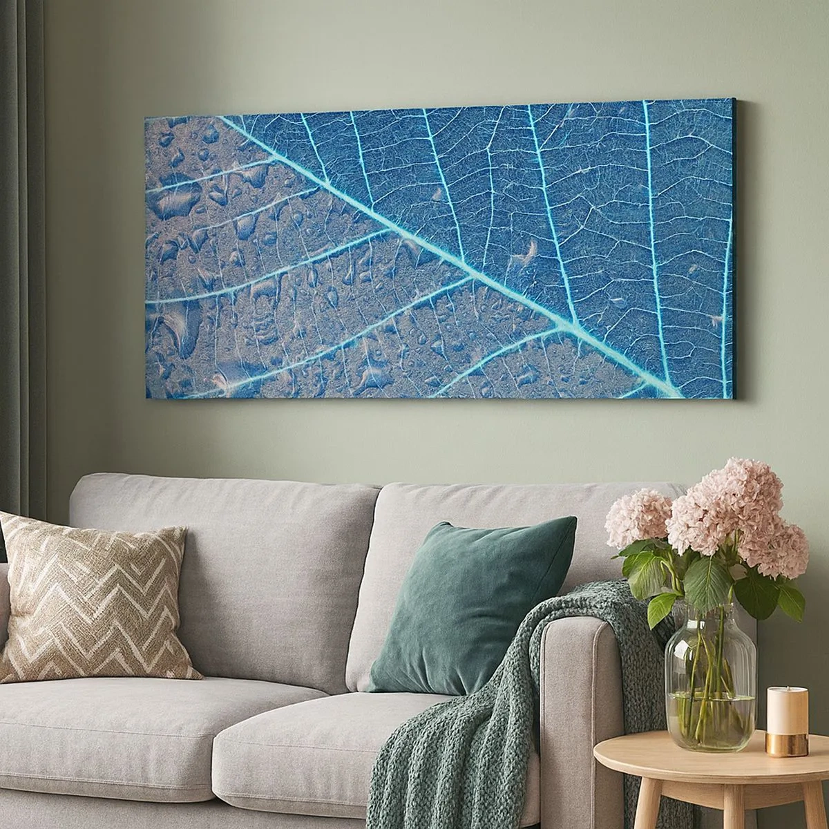 Bild auf Leinwand - Leinwandbild - Leben in Blau - 100x40 cm