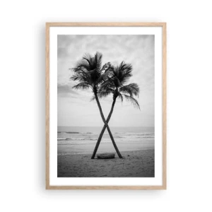 Poster in einem Rahmen aus heller Eiche - Sie spürte eine Präsenz - 50x70 cm