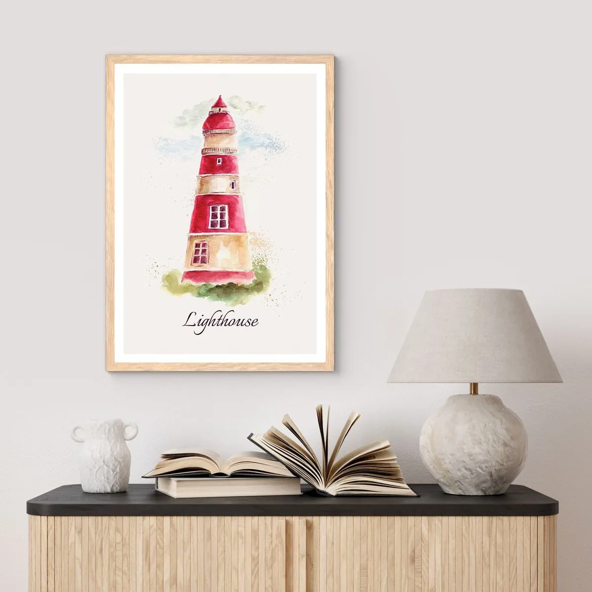 Poster in einem Rahmen aus heller Eiche - Das Wetter ringsum ist immer gut - 50x70 cm