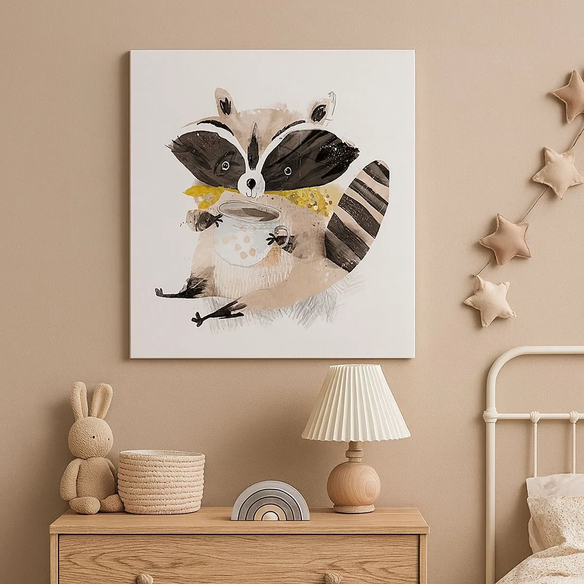 Bild auf Leinwand - Leinwandbild - Mein Freund der Waschbär - 30x30 cm